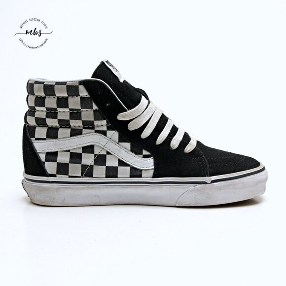 Vans Old Skool Checkerboard High Top Sneakers - Picture 8 of 15